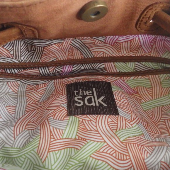 The SAK Leather Draw String Cross Body Shoulder Bag - Picture 9 of 12